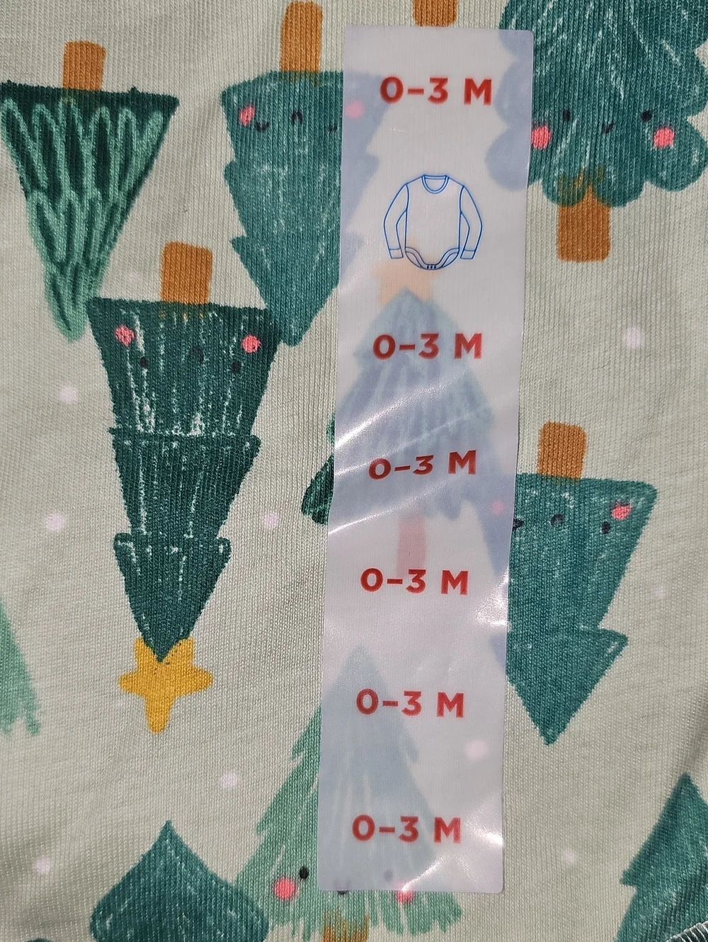 Old Navy Green Christmas Trees Long-Sleeve Bodysuit for Baby 0-3 Months New